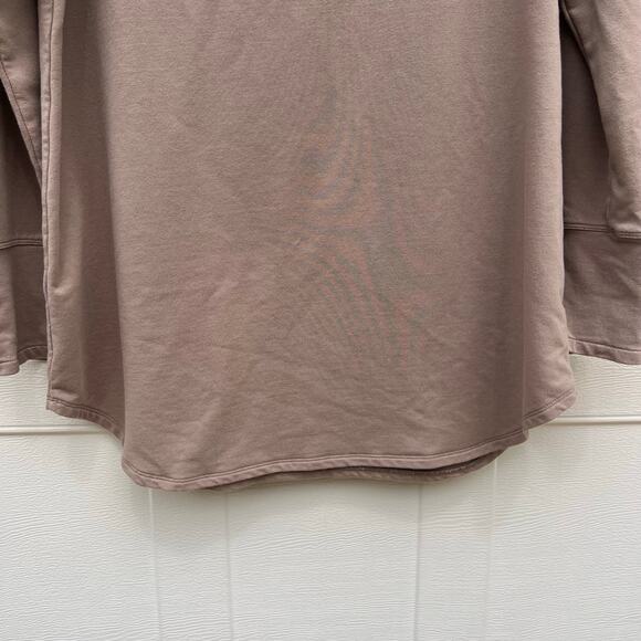 Soft Surroundings Cowl Neck Tan Brown Pullover Tunic Sweatshirt Size Medium - Picture 5 of 8